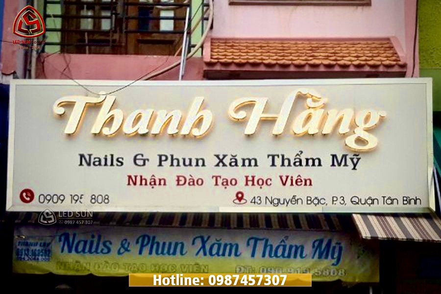 Bảng hiệu alu chữ nổi đèn led 