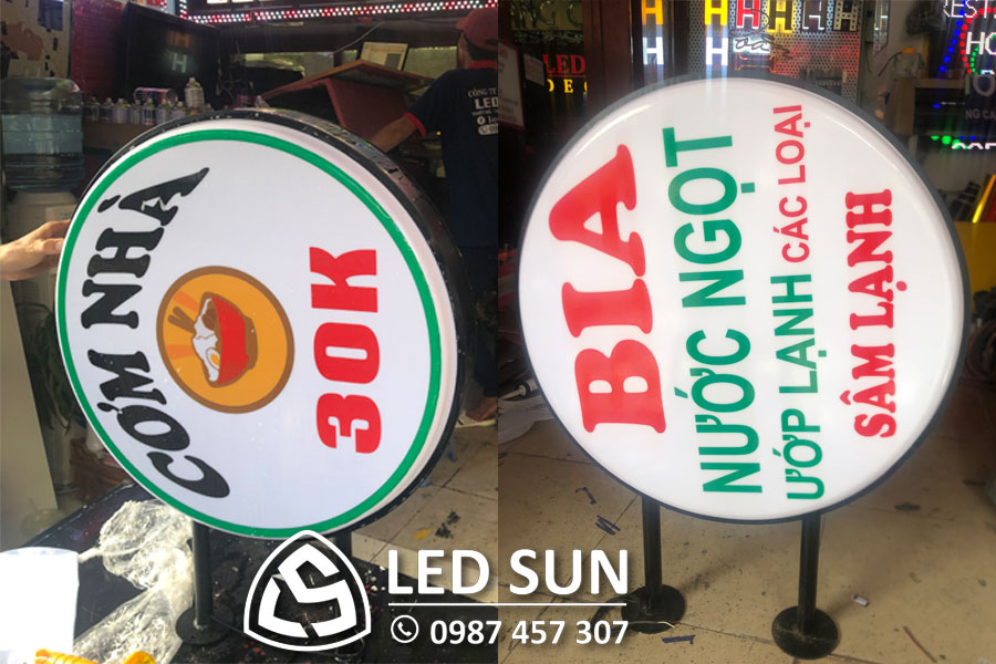 bảng hiệu đèn led tròn