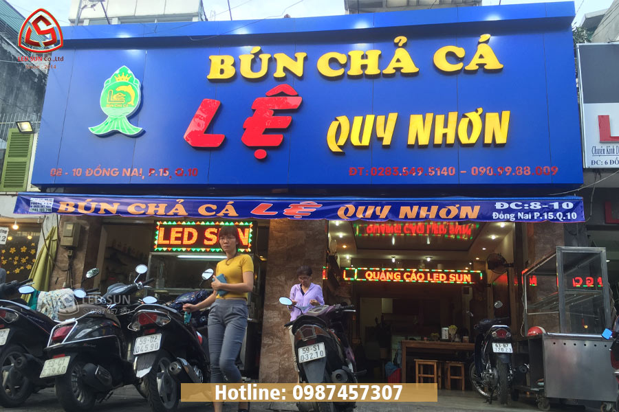 Bảng hiệu led cho quán bún 