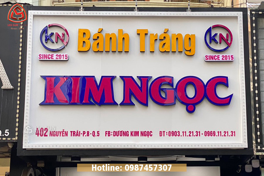 Bảng hiệu led cho bánh tráng Kim Ngọc