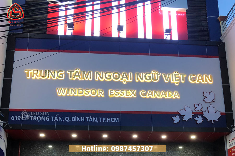 Bảng hiệu led cho trung tâm ngoại ngữ