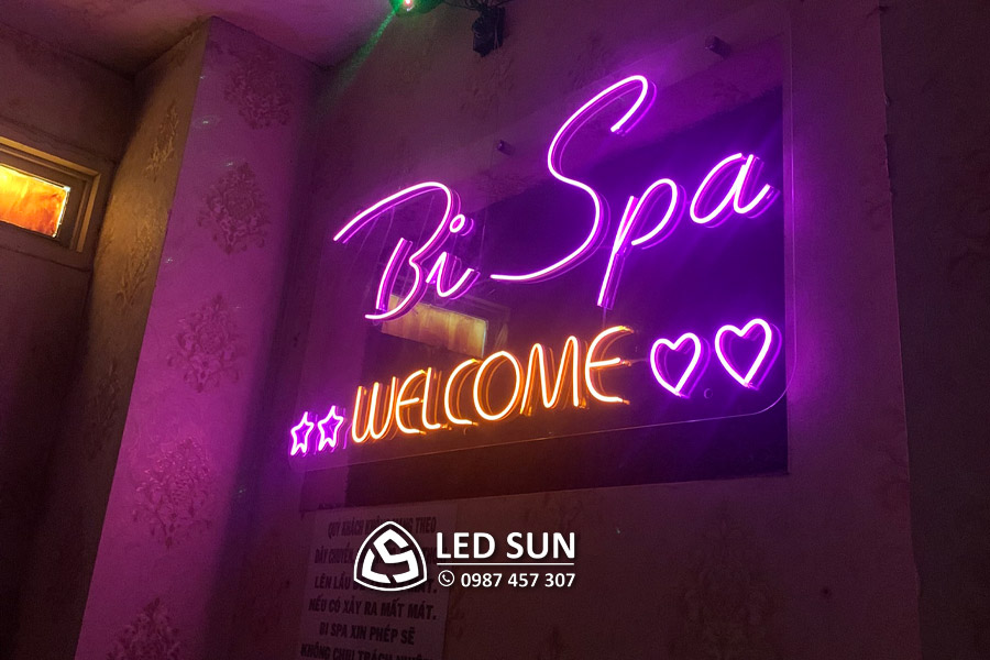 mẫu bảng hiệu đèn led neon spa