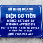 bảng tên công ty mica dán decal