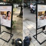 standee chân sắt ngoài trời