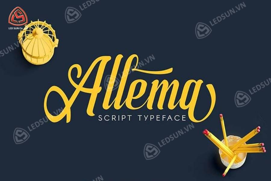 Font chữ quảng cáo Allema Script