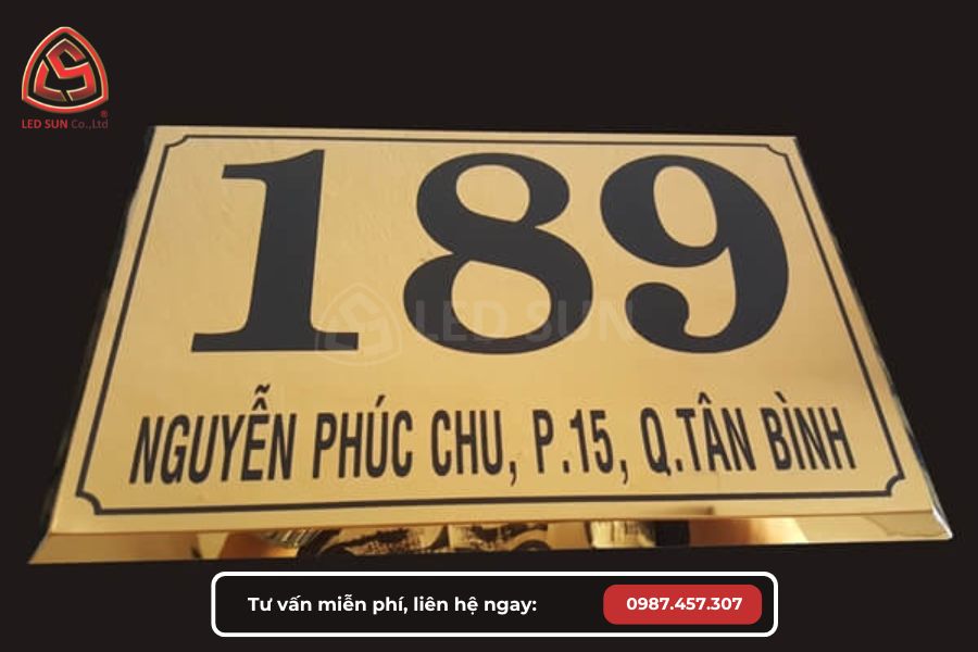 Biển số nhà inox in UV