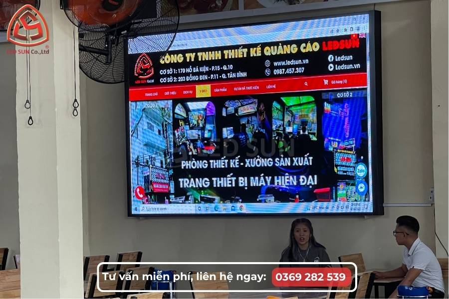 Dự án màn hình LED P4 indoor lắp đặt trong quán nhậu