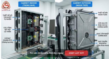 Cabinet led ngoài trời có cánh cửa chống nước
