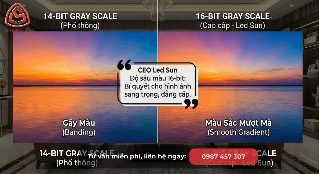 Gray Scale Màn hình LED là gì? Bí mật màu sắc 16 bit