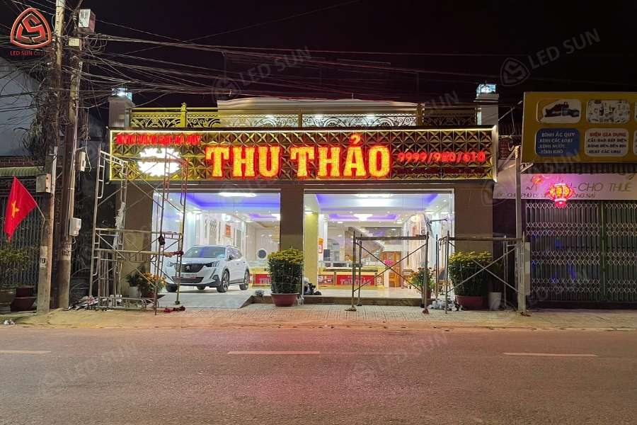 Thi Công Bảng Hiệu Tiệm Vàng Thu Thảo – Đồng Nai