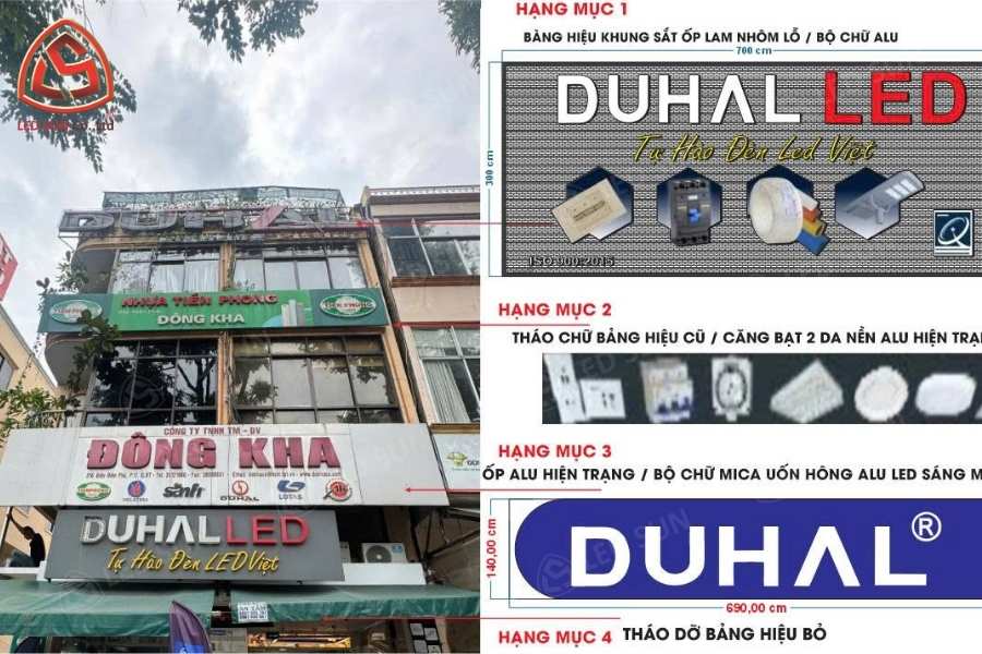 Hiện trạng mặt bằng trước khi thi công bảng hiệu Duhal Led