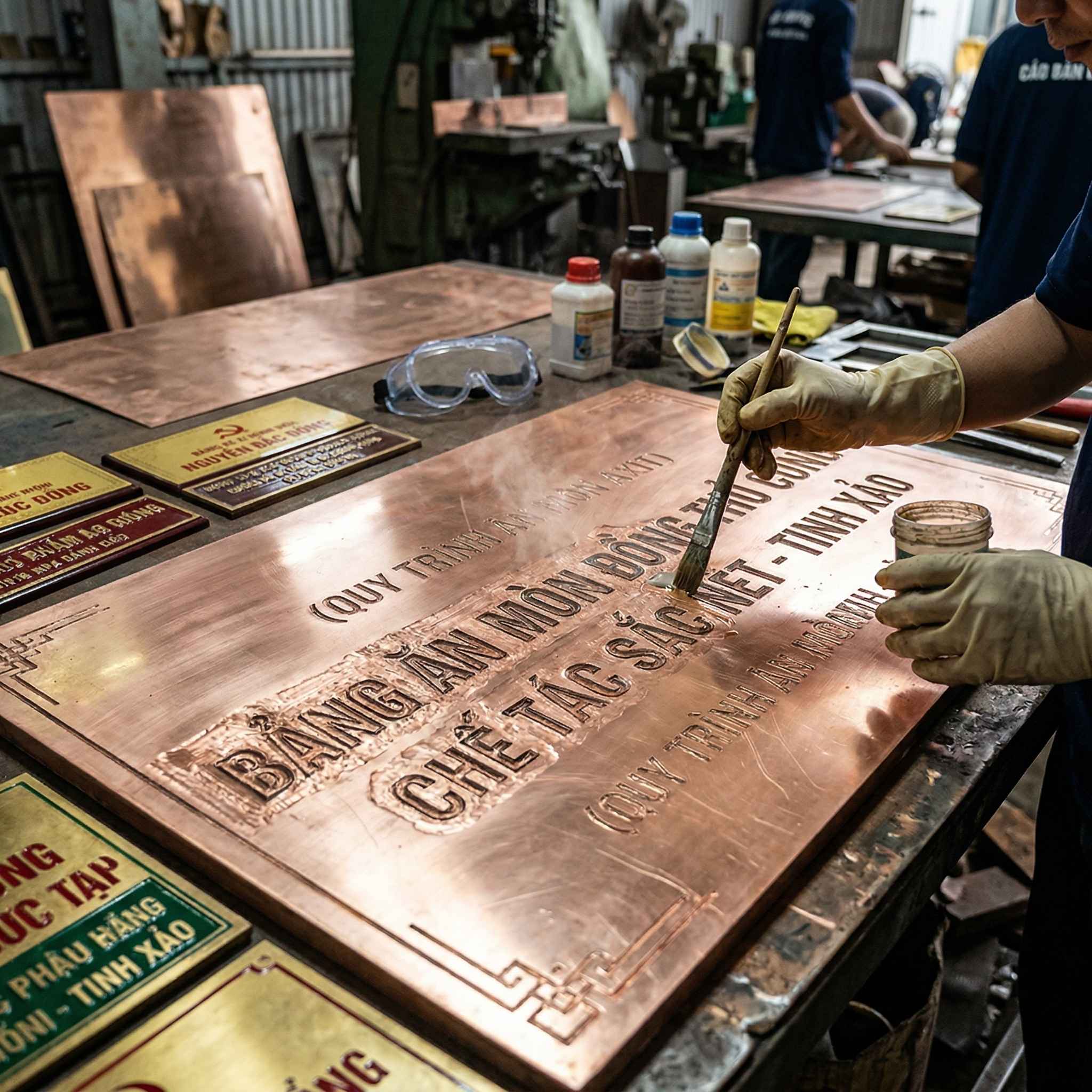 Bảng thông tin ăn mòn kim loại đồng inox tinh xảo