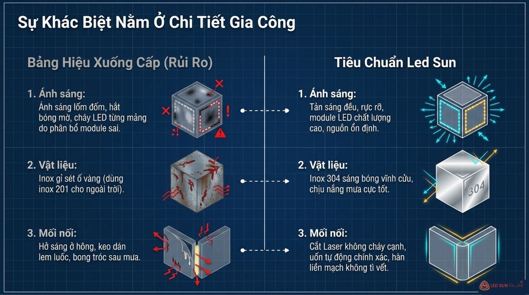tiêu chuẩn so sánh vật liệu